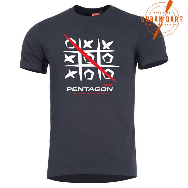 Majica Pentagom 3T  crna je napravljena od 165Gsm  100% Ring-Spun pamuka. Aplikacija XIS OKS preko celog prednjeg dela majice.
