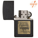 ZIPPO UPALJAČ BLACK CRACKLE EMBLEM ZLATNI 362 - Slika 3