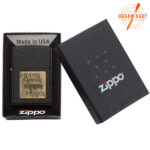ZIPPO UPALJAČ BLACK CRACKLE EMBLEM ZLATNI 362 - Slika 4
