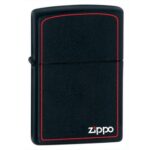 Zippo Black Matte red border 218 ZB