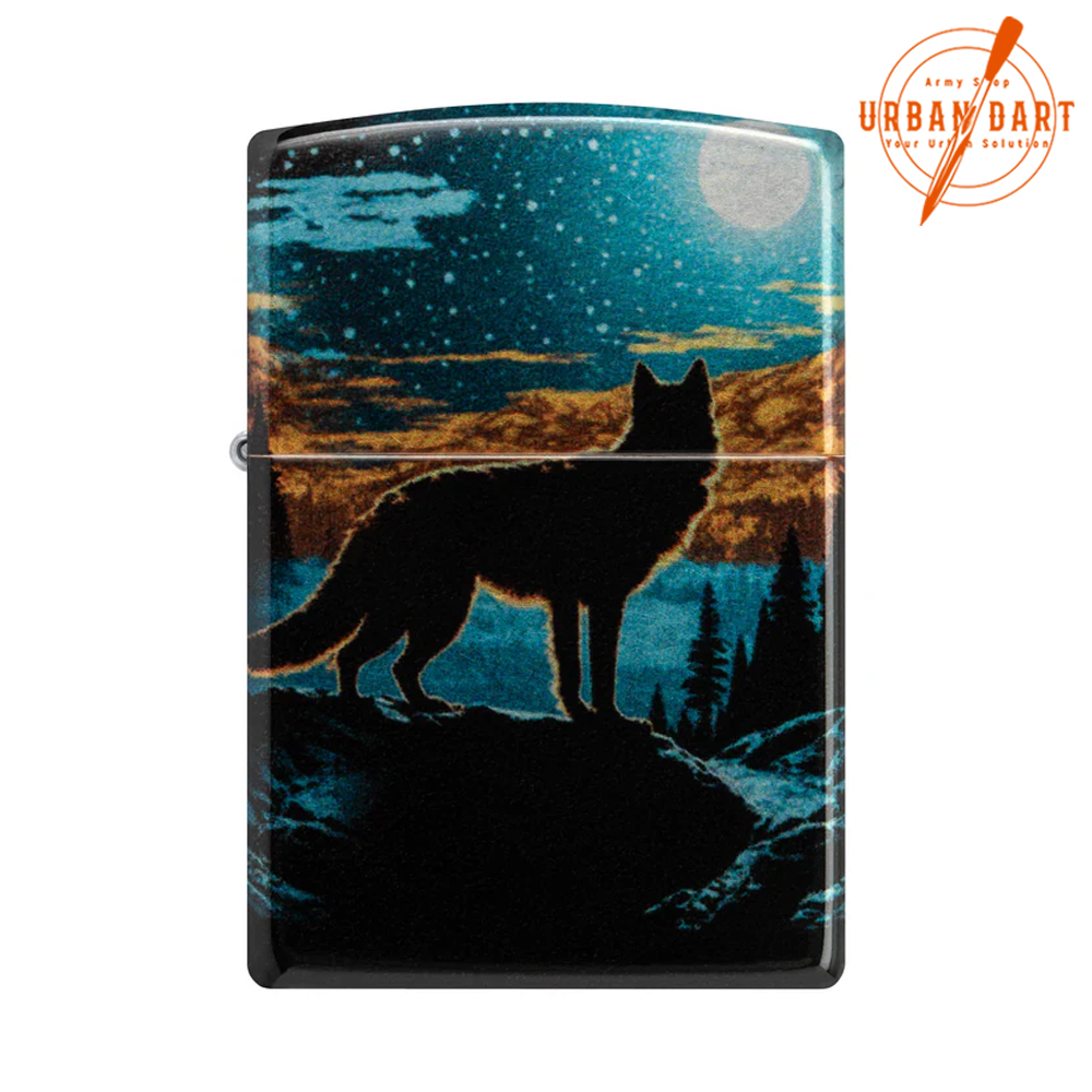 vuk sareni zippo ZIPPO UPALJAČ MOONLIGHT WOLF DESIGN 46252 - Slika 1
