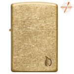 ZIPPO ARMOR TUMBLED BRASS FLAME 46398