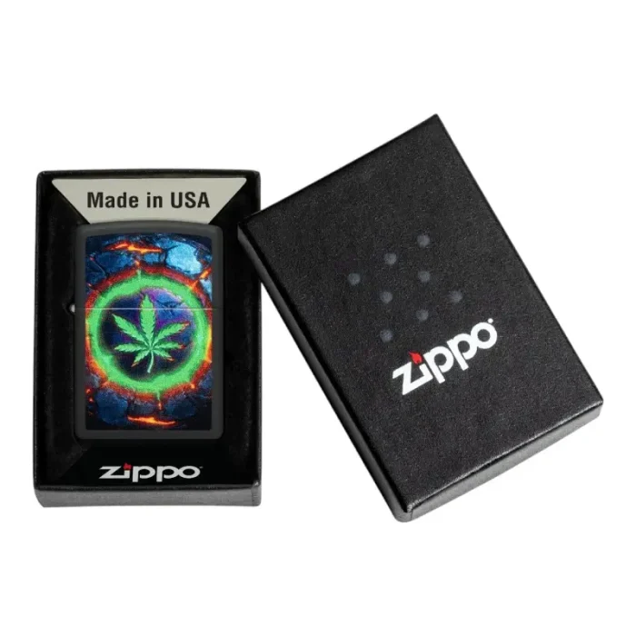 ZIPPO LAVA LEAF BLACK MATTE UPALJAČ - Slika 5