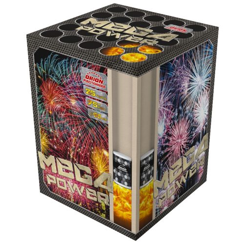 MEGA POWER BOX – VATROMET 25 PUCNJEVA NOVO Orion kalibar 50 mm